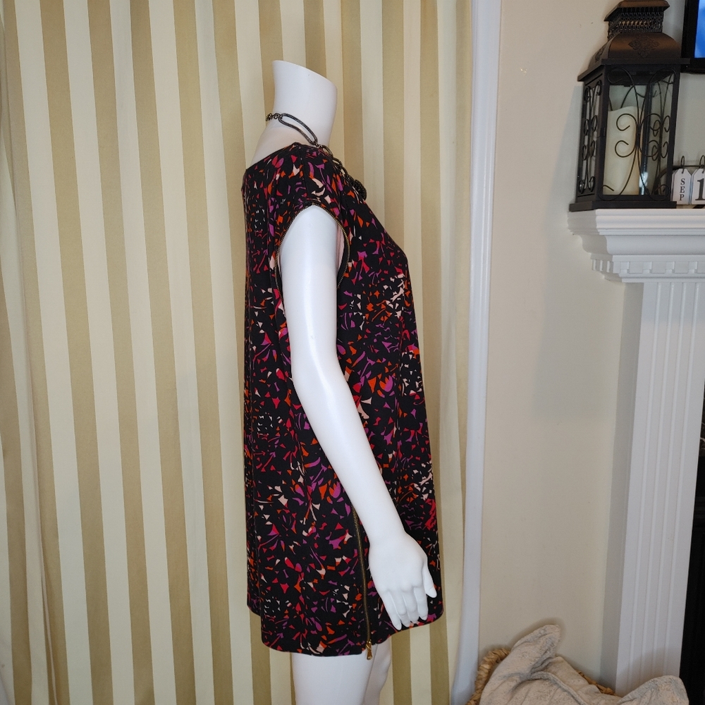 MARC BY MARC JACOBS TUNIC DRESS WITH FULL ZIP SIDES, BLACK MULTI XS/S - Picture 3 of 12